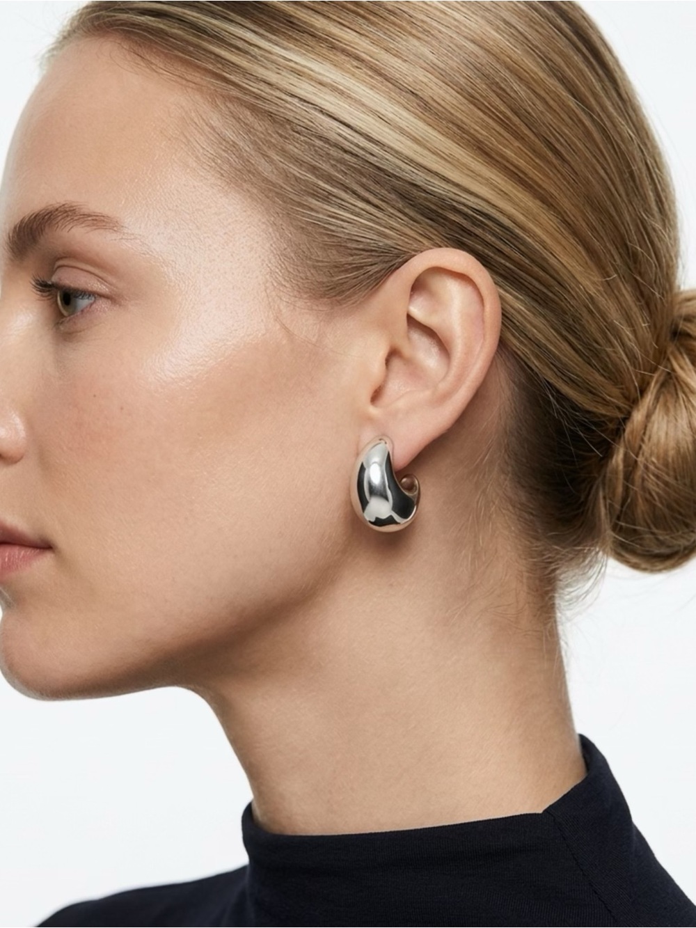 Chic Silver Dome Earrings